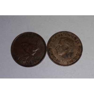 Монета 1 фартинг 1941 г. Англия. Королек.
